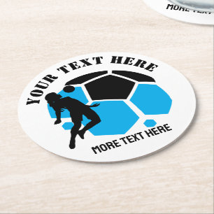 Custom Football Girl Kind Fußball Geburtstagsparty Runder Pappuntersetzer