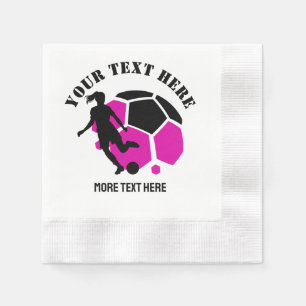 Custom Football Girl Kind Fußball Geburtstagsparty Serviette