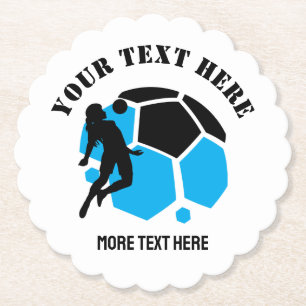 Custom Football Girl Kind Fußball Geburtstagsparty Untersetzer