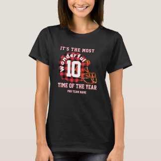 Custom Football Jersey Christmas T-Shirt - Womens