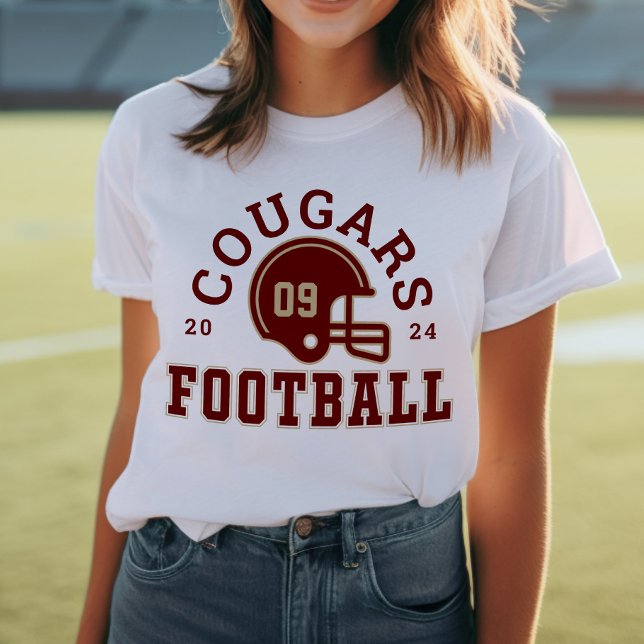 Custom Football Mama Red and Gold Team Tri-Blend Shirt (Von Creator hochgeladen)