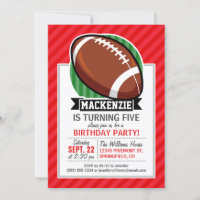 Custom Football on Red Diagonal Stripes