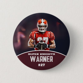 Custom Football Photo and Name Sports Button