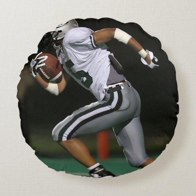 Custom Football Photo Sports Rundes Kissen (Vorderseite)
