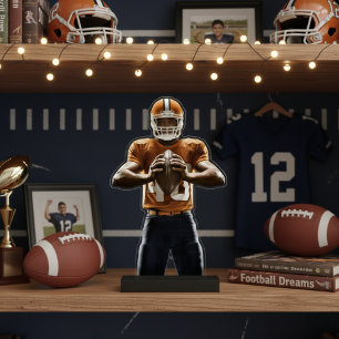 Custom Football Player Foto Cutout Statuette Freistehende Fotoskulptur