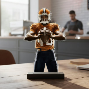 Custom Football Player Foto Cutout Statuette Freistehende Fotoskulptur