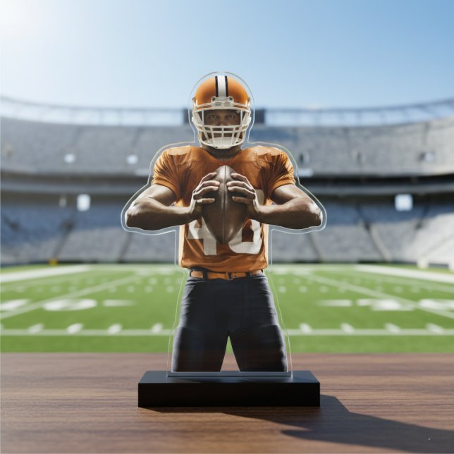 Custom Football Player Foto Cutout Statuette Freistehende Fotoskulptur (Custom Football Player Photo Cutout Statuette)