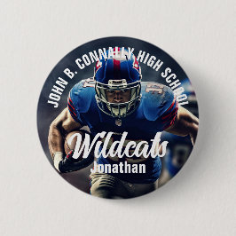Custom Football Player Foto High School Spirit Button