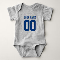 Custom Football sports Jersey Nummer Baby Bodysuit