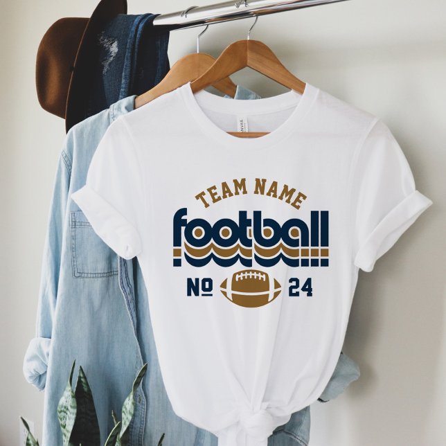 Custom Football Team Blue and Brown Women's Tri-Blend Shirt (Von Creator hochgeladen)