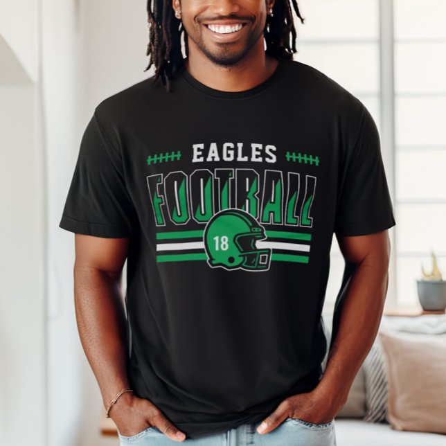 Custom Football Team Green und Black Men T-Shirt (Von Creator hochgeladen)
