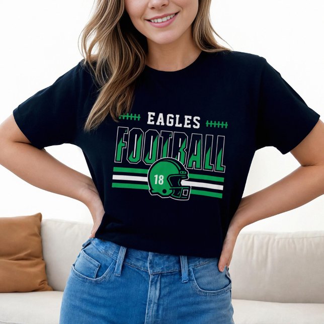 Custom Football Team Green und Black Women's Tri-Blend Shirt (Von Creator hochgeladen)