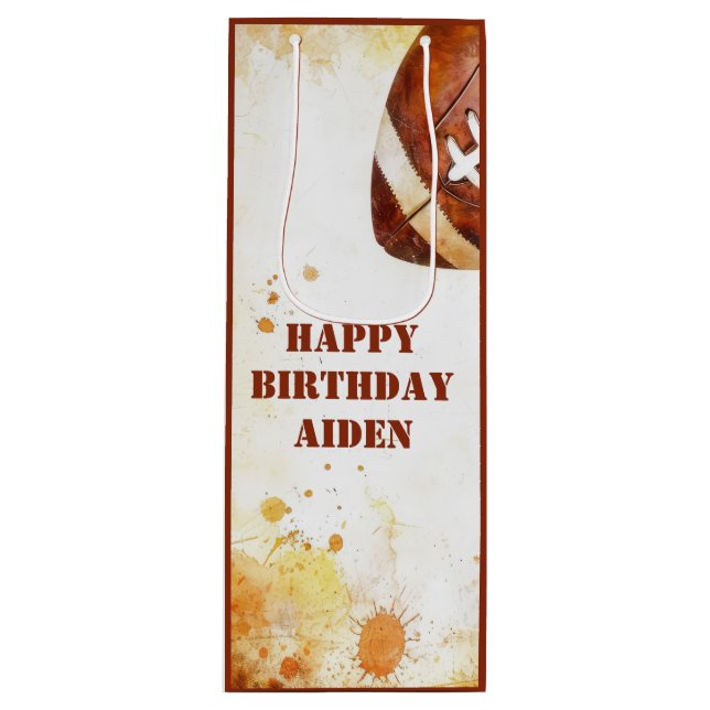 Custom Football Theme Party Geschenktüte Für Weinflaschen (Vorderseite)
