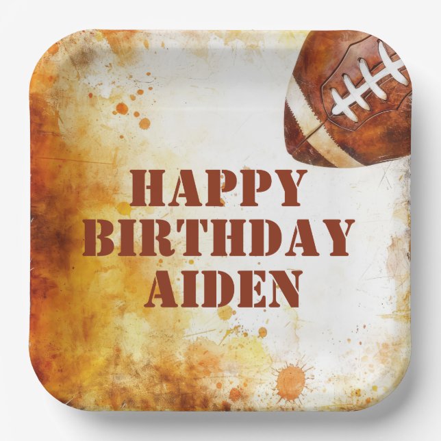 Custom Football Theme Party Pappteller (Vorderseite)