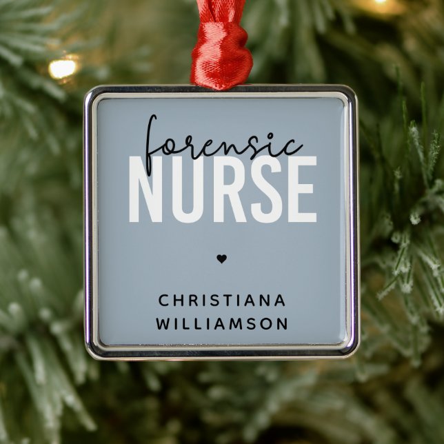 Custom Forensic Nurse | Geschenke für Kriminaltech Ornament Aus Metall (Baum)
