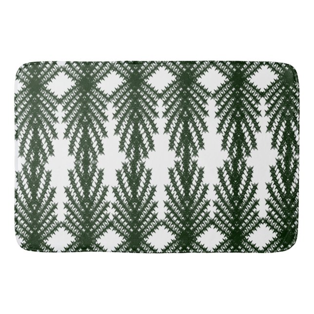 Custom Forest Green Pine Tree Abstract Pattern Badematte (Vorderseite)