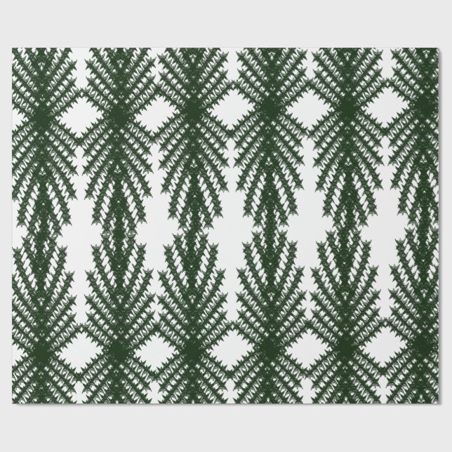 Custom Forest Green Pine Tree Abstract Pattern Geschenkpapier (Flach)