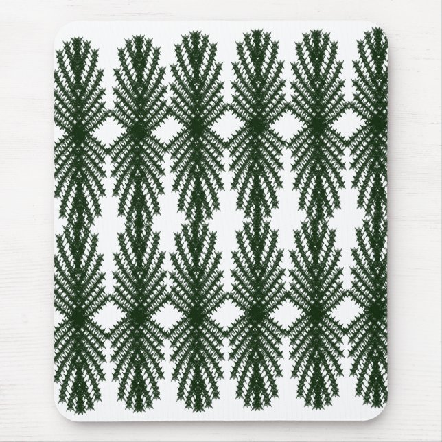 Custom Forest Green Pine Tree Abstract Pattern Mousepad (Vorne)