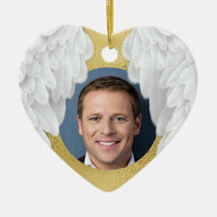 Custom Forever Angel Wings Foto Memorial Keramik Ornament