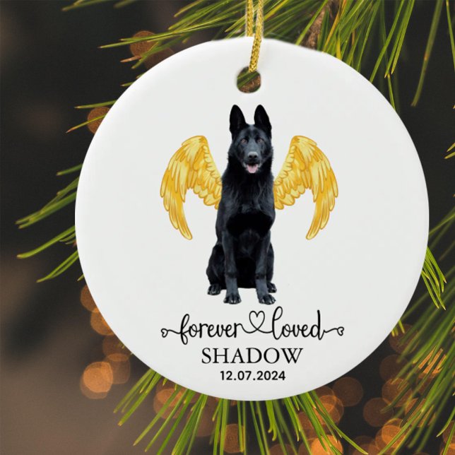Custom Forever Love Dog Memorial Keramik Ornament (Von Creator hochgeladen)