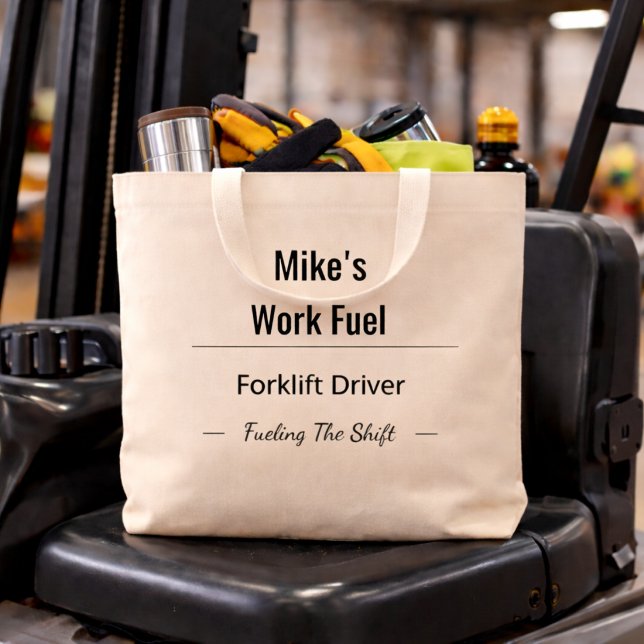 Custom Forklift Driver Tote Bag – Work Fuel Jumbo Stoffbeutel (Von Creator hochgeladen)