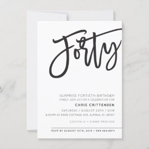 CUSTOM FORTY - Moderne Geburtstagsparty von Chris Einladung