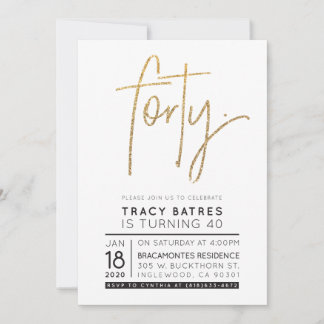 CUSTOM FORTY - Moderne Geburtstagsparty von Tracy Einladung