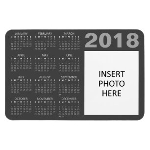 Custom Foto 2018 Calendar Magnet - Gray