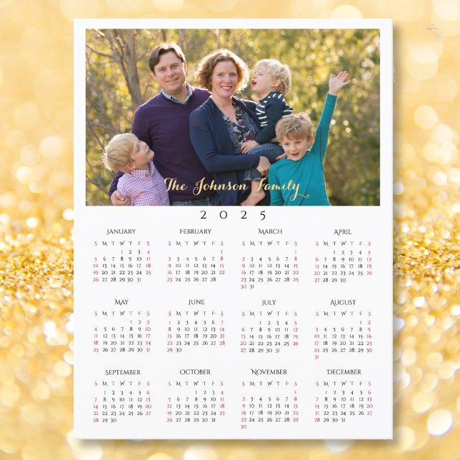 Custom Foto 2025 Kalender Weihnachten Neue Jahre (Custom Photo 2025 Calendar Christmas New Years Holiday Postcard)