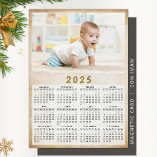 Custom Foto 2025 Magnetic Calendar UK Magnetkarte