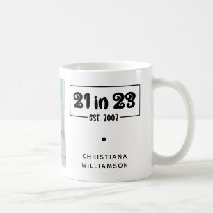 Custom Foto 21. Geburtstag Geschenk 21 im 23. Est Kaffeetasse