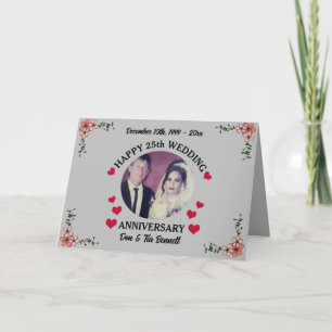 Custom Foto 25. Hochzeitstag Gruß Karte