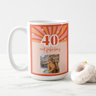 Custom Foto 40 und fabelhaft - Retro helle Pfirsic Kaffeetasse