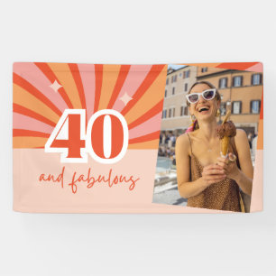 Custom Foto 40 und fabelhaftes Geburtstagsbanner Banner