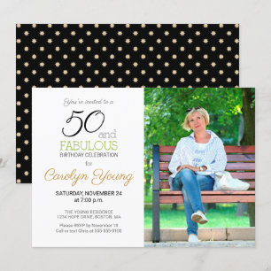 Custom Foto 50. Geburtstagsparty 50 und fabelhaft Einladung