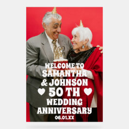 Custom Foto 50. Goldenes Hochzeitstag Acrylschild