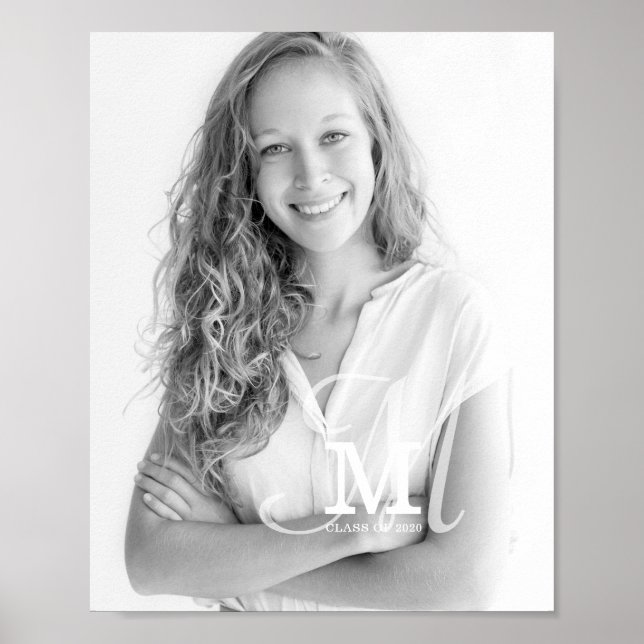Custom Foto Abschluss der Monogram Class Year Poster (Vorne)