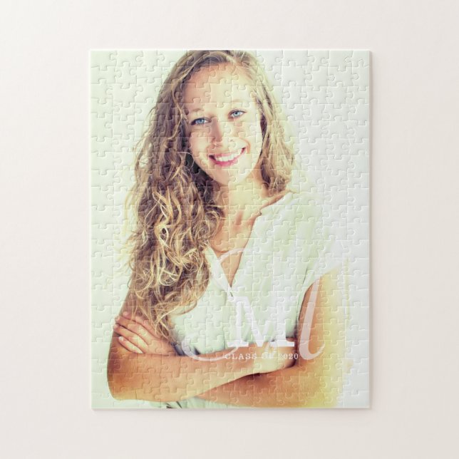 Custom Foto Abschluss der Monogram Class Year Puzzle (Vertikal)
