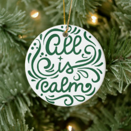 Custom Foto All is Calm Holiday Weihnachten Kerami Keramik Ornament