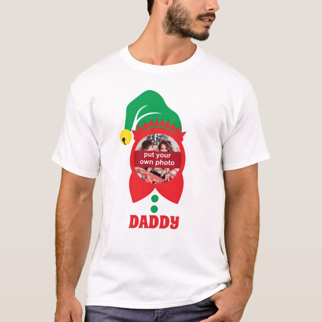 Custom Foto and Text Christmas Elf T - Shirt (Vorderseite)