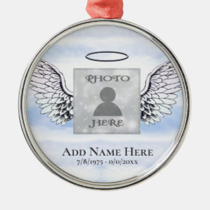 Custom Foto Angel Wings Memorial Keramik Ornament