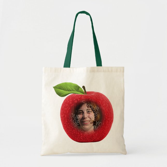 Custom Foto Apple Face Tote Bag Tragetasche (Vorne)