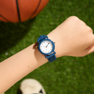 Custom Foto Art Kids Blue Silicon Strap Armbanduhr