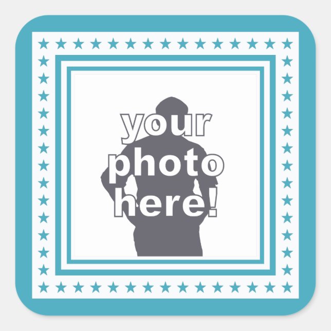 CUSTOM-FOTO-Aufkleber Quadratischer Aufkleber (Vorderseite)