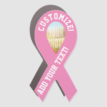 Custom Foto Awareness Ribbon Pink Car Magnet