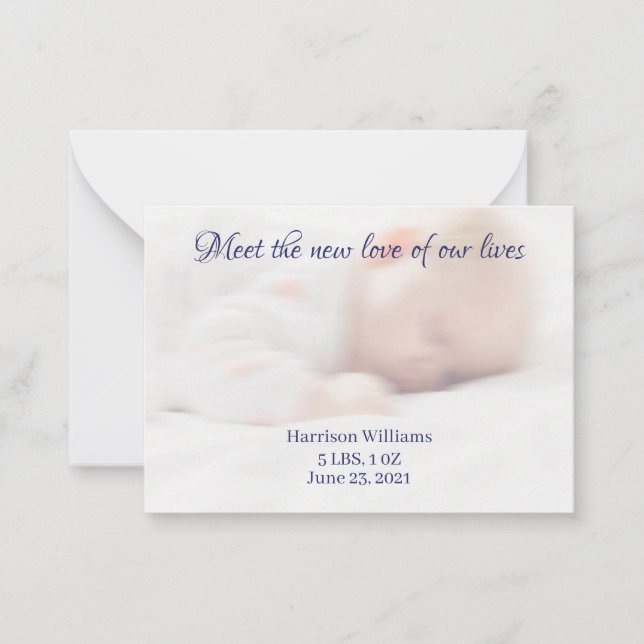 Custom Foto Baby Birtname Ankündigungskarte Mitteilungskarte (Vorderseite)