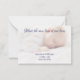Custom Foto Baby Birtname Ankündigungskarte Mitteilungskarte