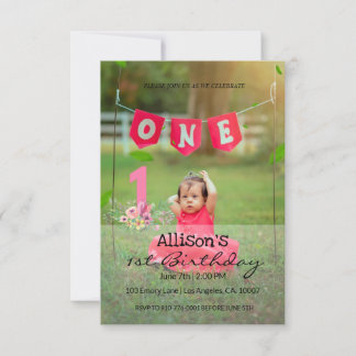 Custom Foto Baby Geburtstag Einladung