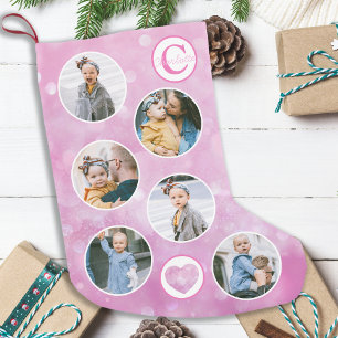 Custom Foto Baby Pink Kleiner Weihnachtsstrumpf