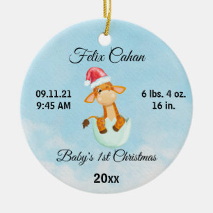 Custom Foto Baby's Boy First Christmas 2022 Keramik Ornament